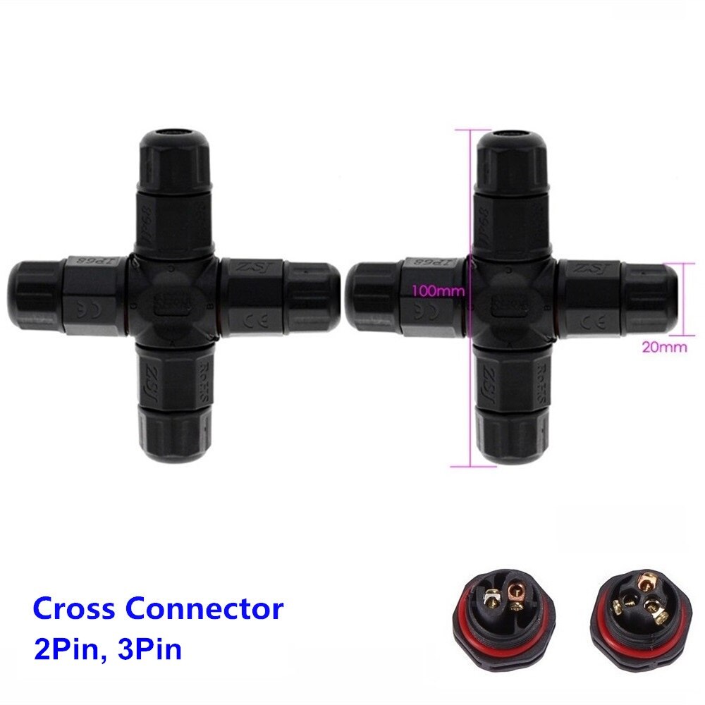 IP67 Waterdichte Kabel Connector Elektrische Terminal Draad Adapter Connector Schroef 2pin 3pin Voor 4/6/7.5/8 /10 Mm Draad Connectoren