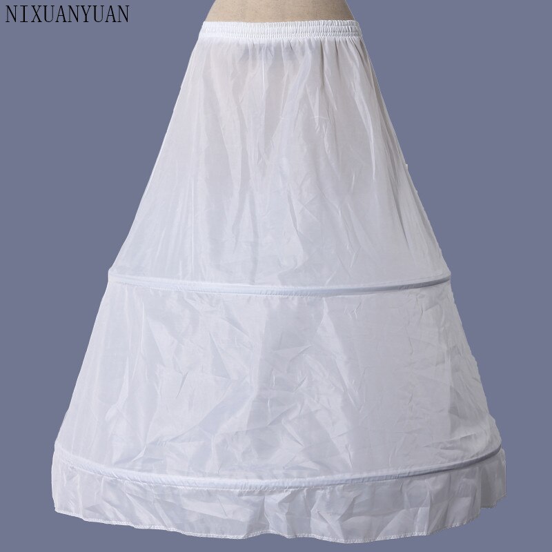 Women White 2 Hoops A-line Wedding Accessories Bridal Crinolines Vestidos De Novia Underskirt Bustle Petticots