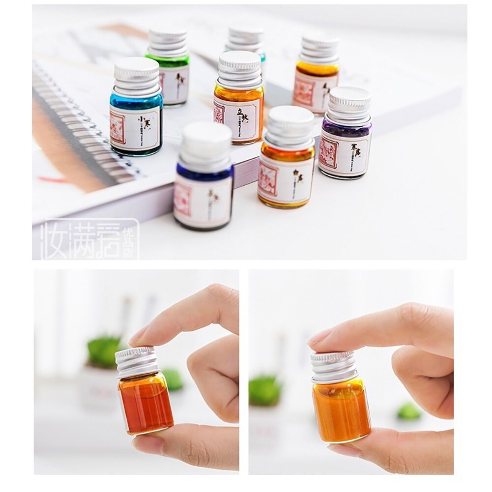 Fountain Pen Ink 5ML 24 Colors Calligraphy Writing Painting Fountain Pen Ink with Glitter Powder