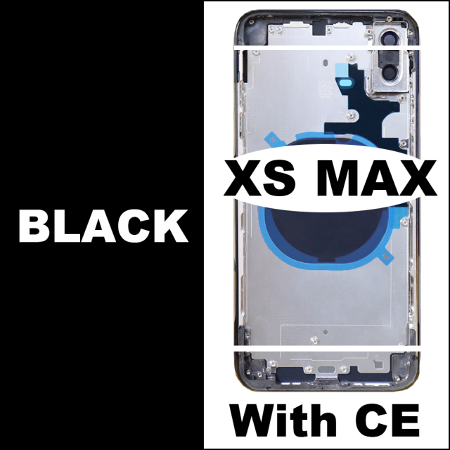 Voor Iphone Xs Xs Max Batterij Back Cover + Midden Chassis Frame + Sim Tray + Side Key Onderdelen Behuizing case Geen Flex Kabel +: XS Max- gray - CE