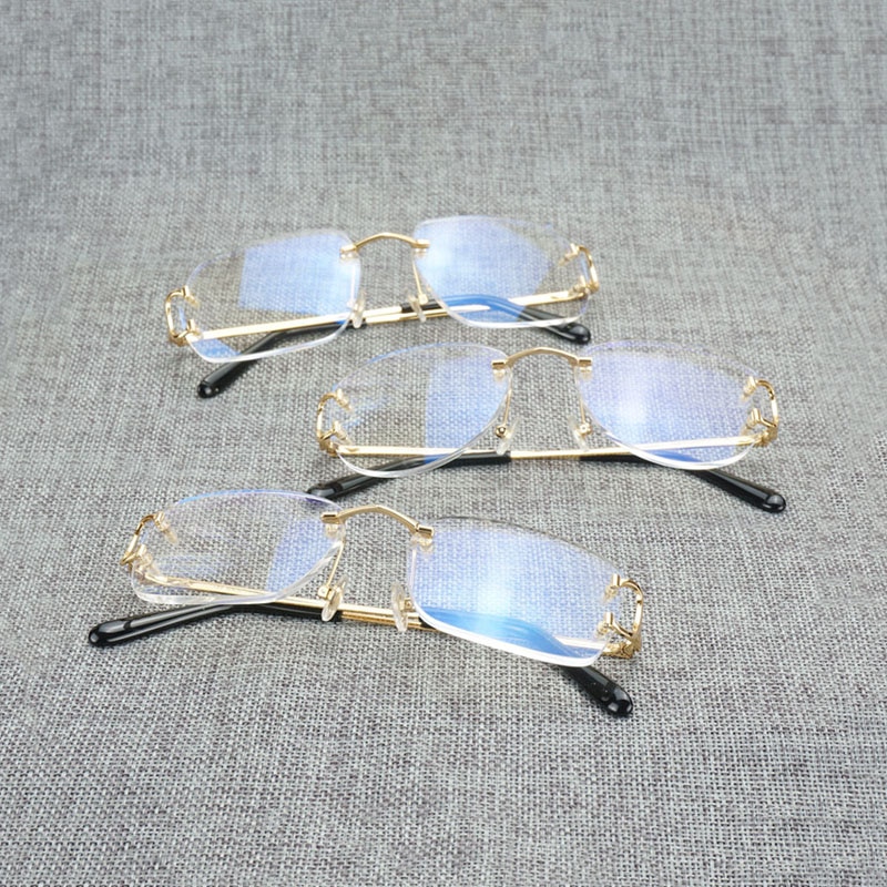 Vintage kantløse firkantede klare briller mænd ovale c wire briller optisk metalramme oversize briller kvinder til læsning af oculos