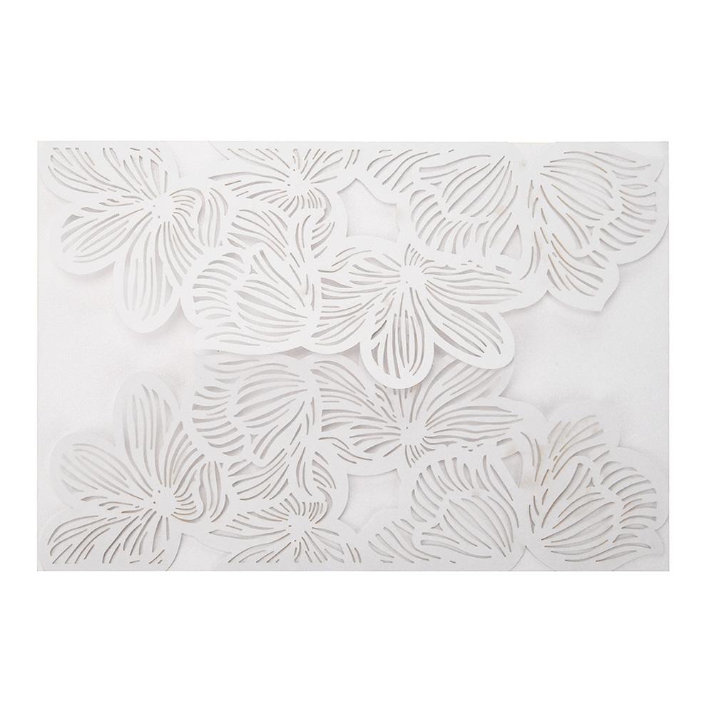 10 Pieces Of Pearlescent Paper Hollowed Out Plant Flower Greeting Card Party Supplies Wedding Invitation: A