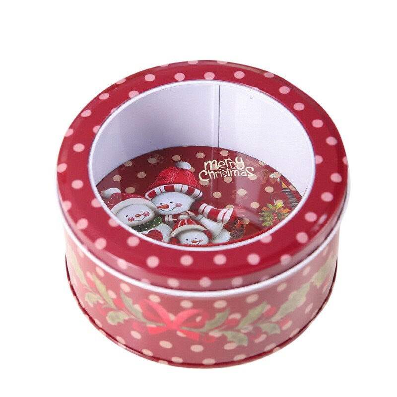 Portable Christmas Box Theme Tin Case Decorative Candy Box Storage Container: 55B