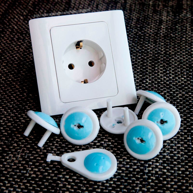 6 PC Children Security Anti Electric Shock Socket Protective Cover Baby Anti Electric Plug Protective Cover