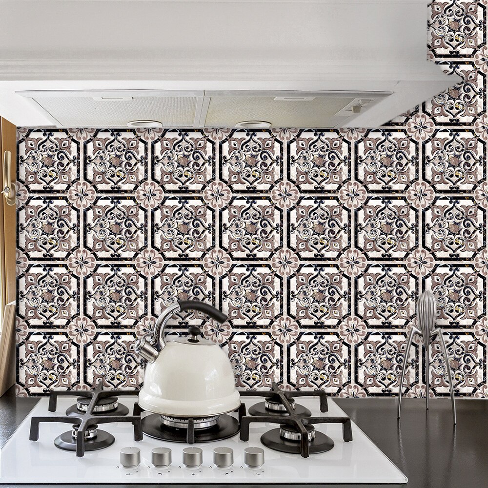 10 unids/set de mármol Waterjet Parquet duro baldosas de cerámica pared pegatina cocina Drawe decoración del hogar arte Mural Peel & Stick pegatinas de pared