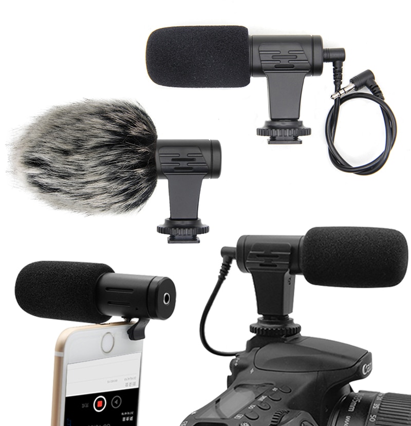 MIC-06 Camera Microphone Convenient Mobile Phone Camera Interview Recording Digital Video Recording Mini Microphone Microphone