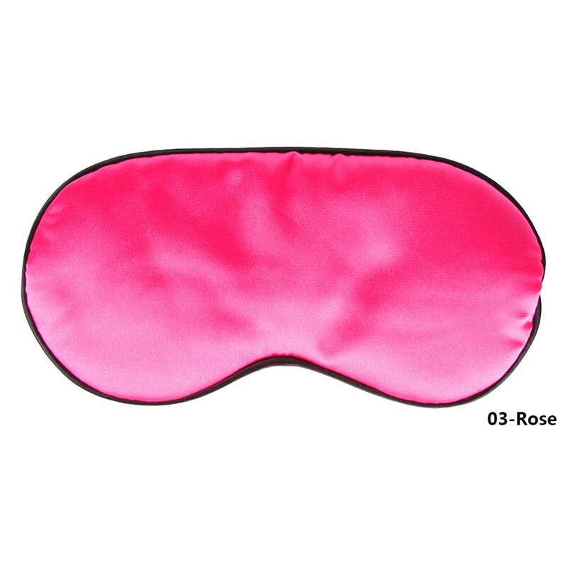 1Pcs Pure Zijde Sleep Rest Eye Mask Gewatteerde Shade Cover Travel Relax Aid Blinddoeken Eye Aid Blinder Zacht oogmasker: Rose Red