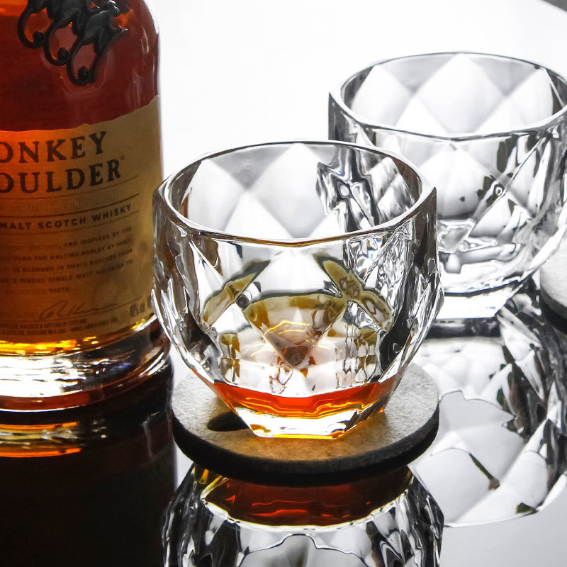 Salloping hest krystall brandy snifters gammeldags whisky glass diamant kuttet mønster vodka whisky tumbler chivas xo vin kopp