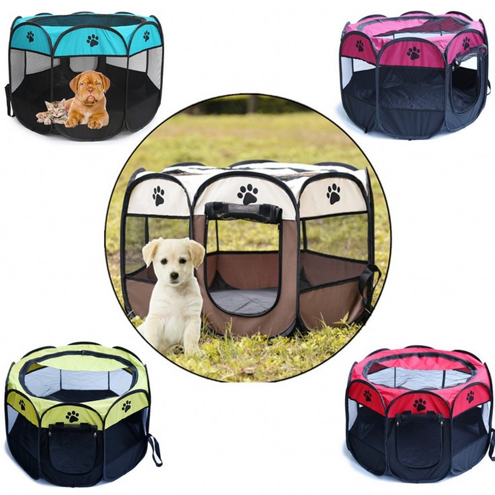 Portable Outdoor Dog Kennels Fences Pet Tent Folding Dog House Cage Dog Cat Tent Playpen Puppy Bed Waterproof Pet Fence