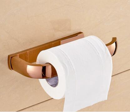 Massivt messing toiletpapirholder tissuepapir krog vægmonteret toiletrulleholder badeværelset tilbehørkøkkenpapirstativ: Steg gylden