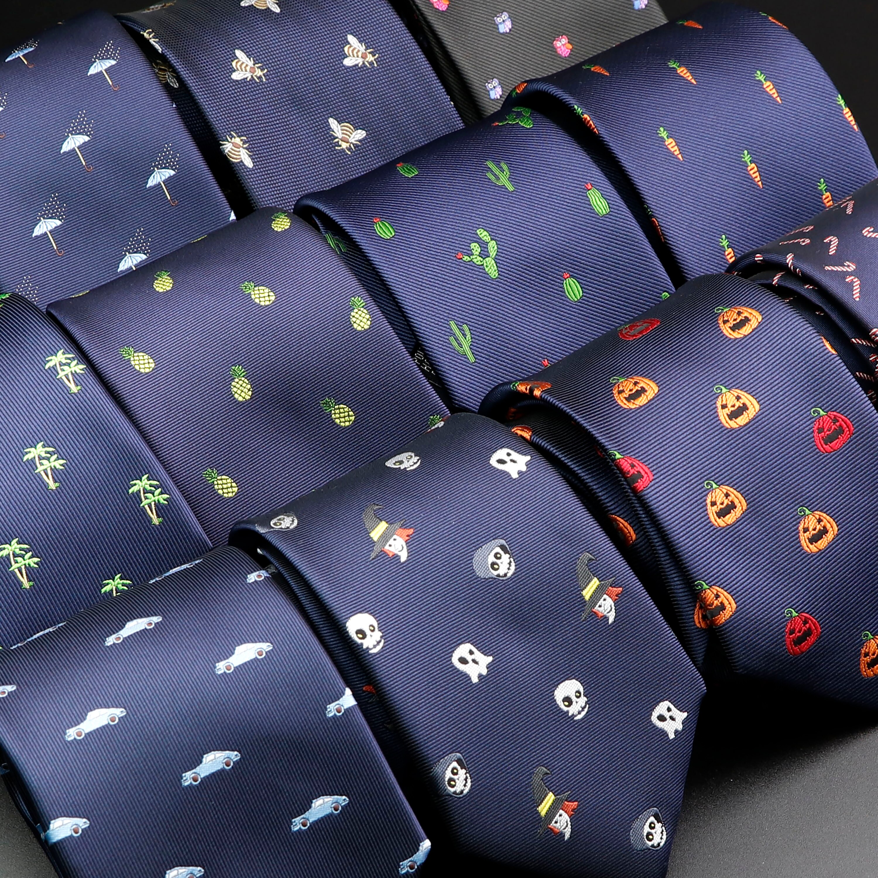 Mannen Stropdas Klassieke Schedel Dier Vruchten Bloemen Patroon 8Cm Jacquard Stropdas Accessoires Dagelijkse Slijtage Das Wedding Party