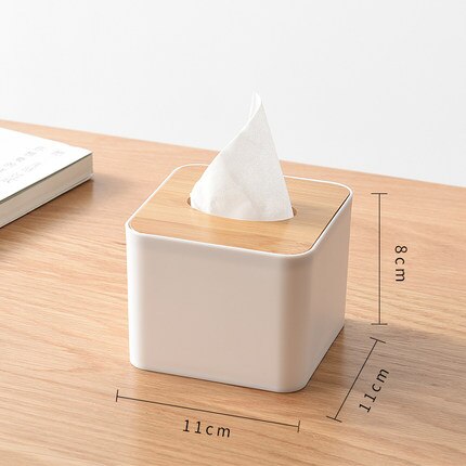 Tissue Box Modern Wooden Cover Paper with Oak Home Car Napkins Case Home Organizer Decoration Tools Plastic: B