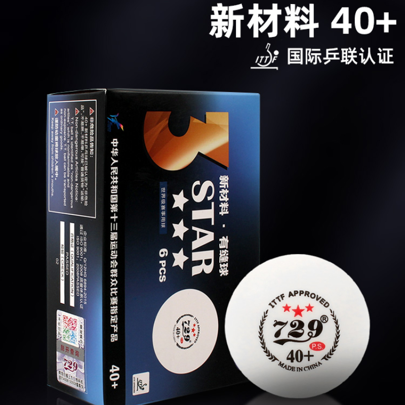 6/12pc 729 3 stjärnor pingisbollar 40+  abs-material slitstarkt bordtennis med sömmar wtt-tävling godkänt av ittf