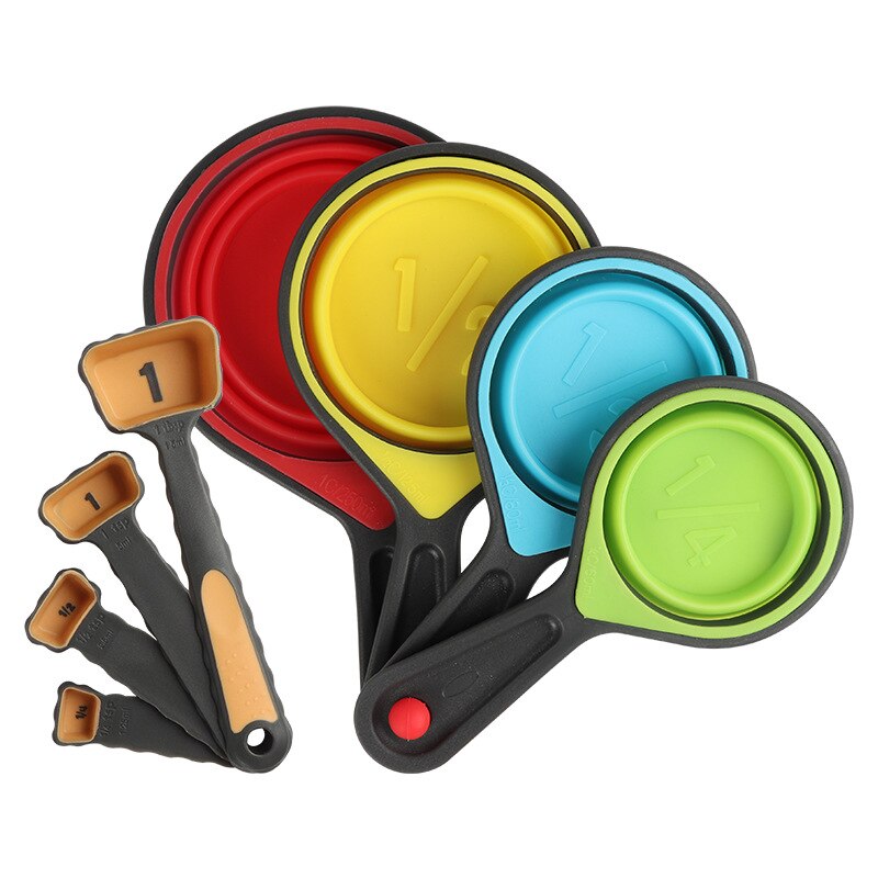 Silicone Measuring Spoons 4/8 Pcs Measuring Cup Sets Kitchen Cooking Tools Baking Accessories Kits