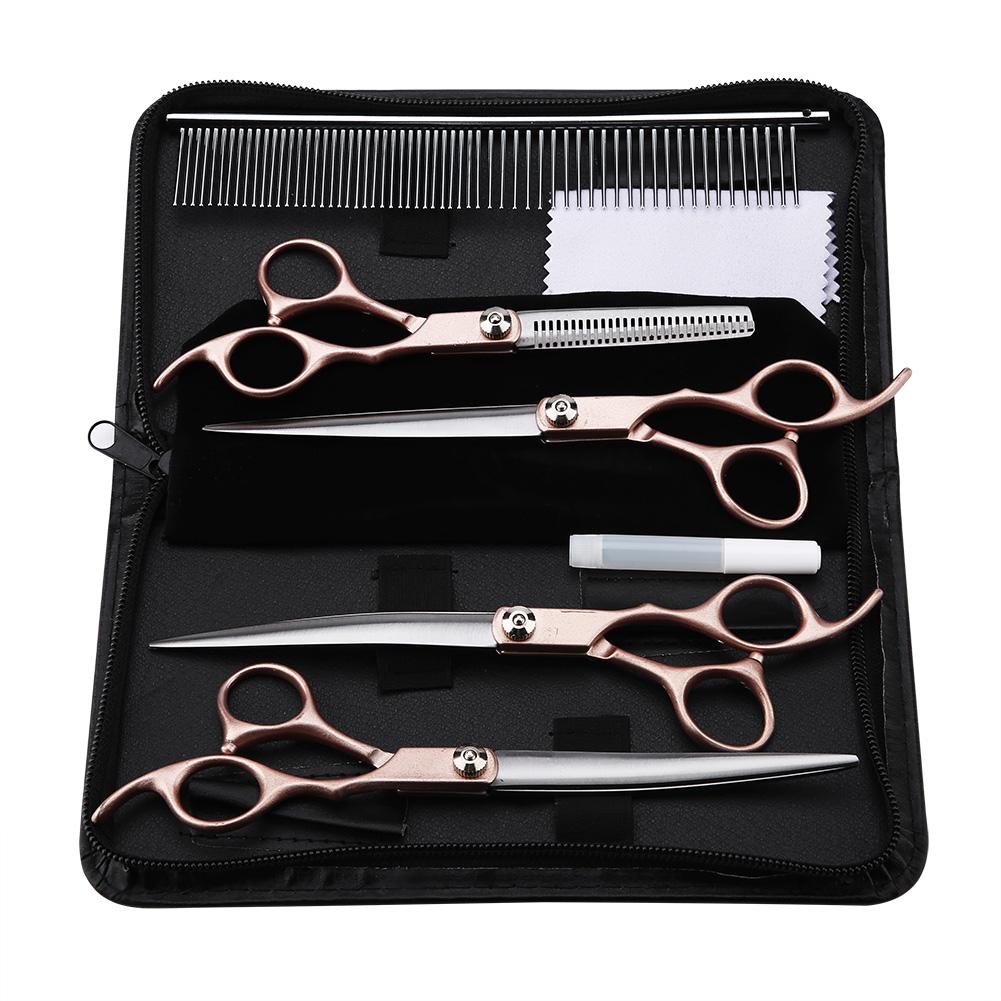 4Pcs Pet Grooming Schaar Set Schaar Honden Kam Grooming Kappers Shear Schaar Kit Kat Hond Haar Kapper Snijden tool