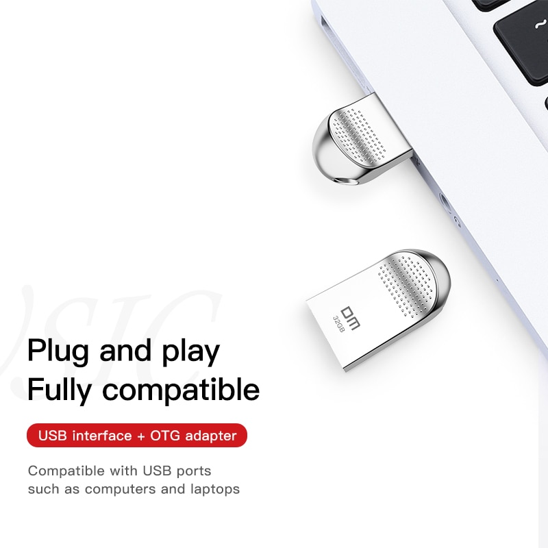 Mini clé usb 2.0 PD125 en métal, 16 go 32 go, stockage de Style Simple pour ordinateur, tablette ou voiture, pleine de chanson chinoise