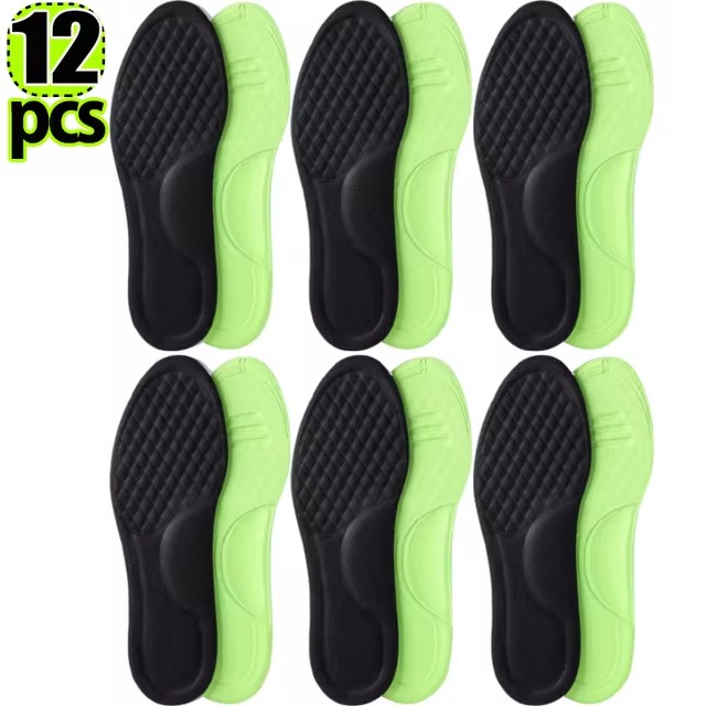 12/2pcs Sports Insoles for Shoes 5D Massage Soft Deodorant Breathable Shock Absorbant Cushion Running Insoles for Feet Men Women: GRAY / 4.5