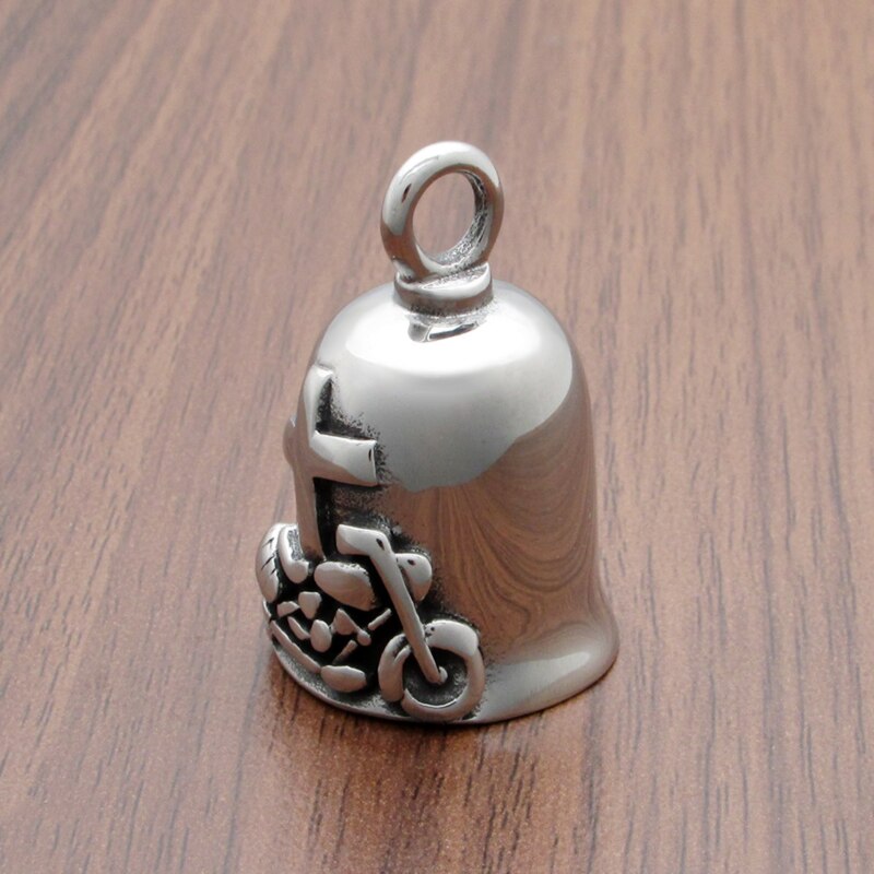 Punk 316L Stainless Steel Silver color Black color Cross Motorcycle Biker Bell Pendant