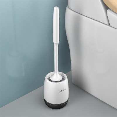 Toothbrush Holder Wall Mounted Automatic Toothpaste Dispenser Storage Rack Soft Toilet Brush Tissue Box Bathroom Accessories Set: Black toilet brush