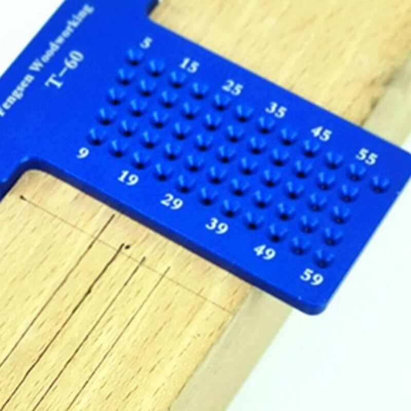 T60 Carpentry Ruler Measuring Tool Scriber Woodworking Hole Positioning Cross Measuring Ruler Aluminum Ruler Measuring Tool