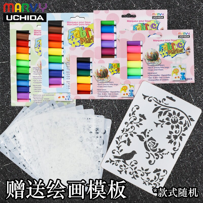 Marvy Fabric Markers Pens 30 Colors Fabric Paint Art Markers Set Child Safe &amp; Non-Toxic DIY Graffiti Painting Clothes Clothing