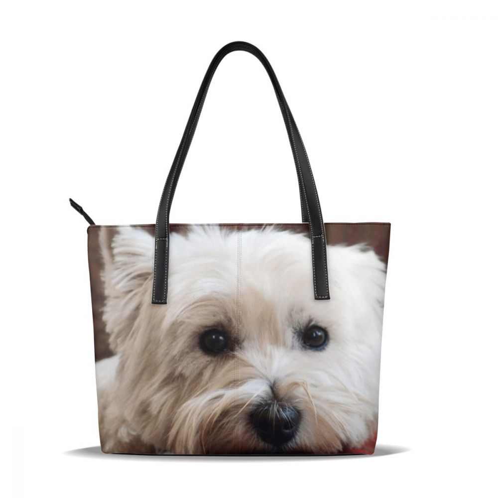 Westie sac à main Westie sacs à poignée supérieure tendance rue sac fourre-tout en cuir femme surdimensionné femmes sacs à main: Molly The Westie