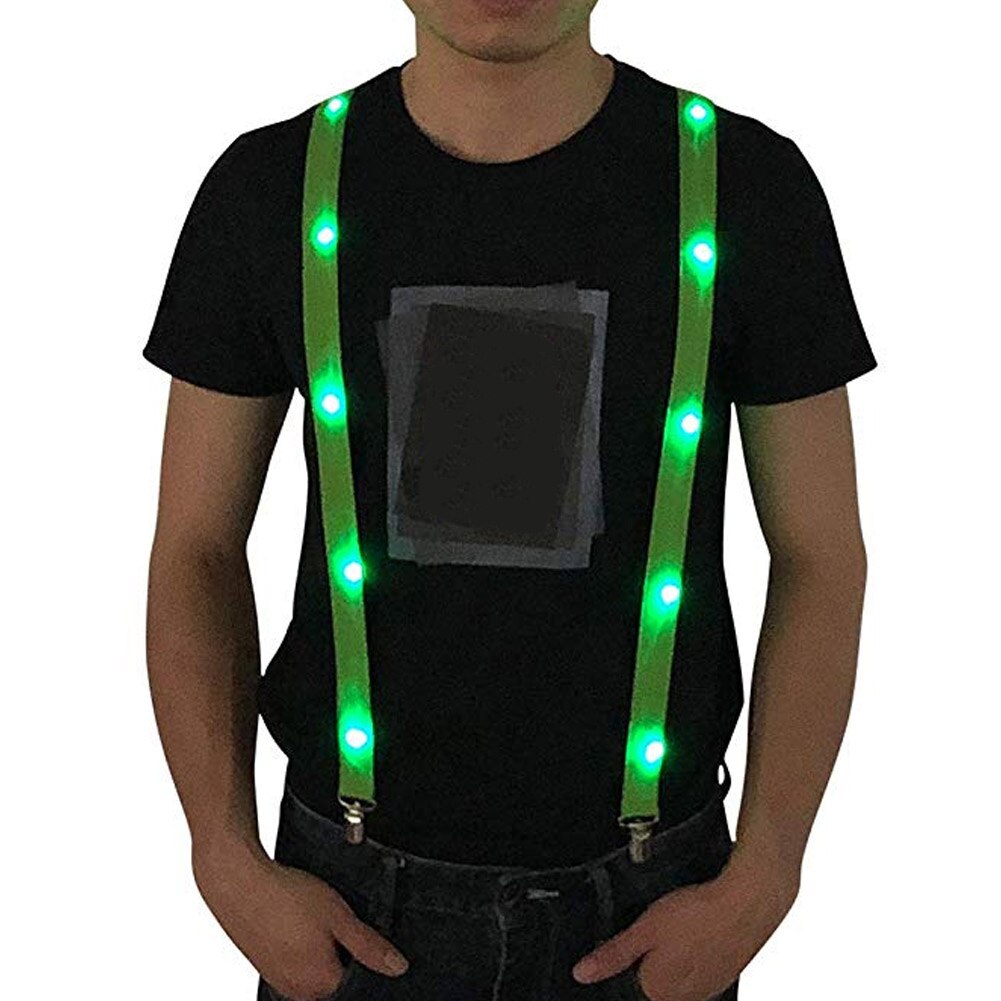 Nyligen led glödlampa hängslen justerbar elastisk utomhussportvarning bröstrem  do99: Grön storlek 90cm
