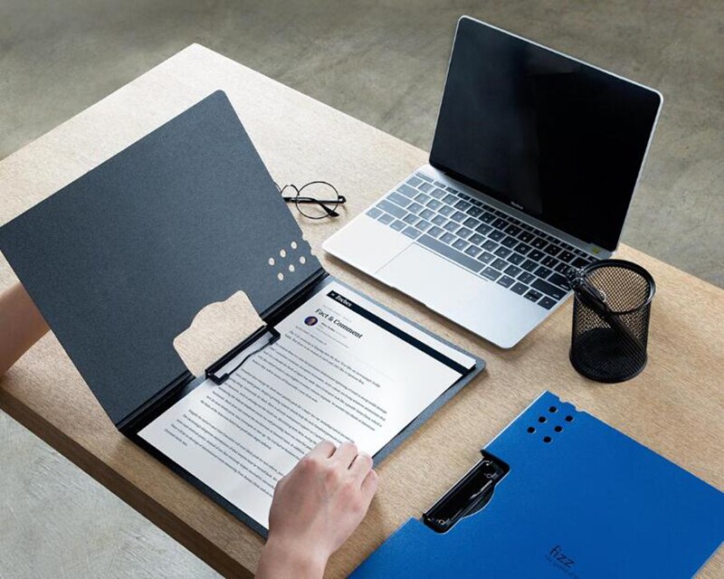 Fizz Horizontal A4 Folder Matte Texture Portable Pad Portable Pen Tray Thicken Briefcase School Office Supplies