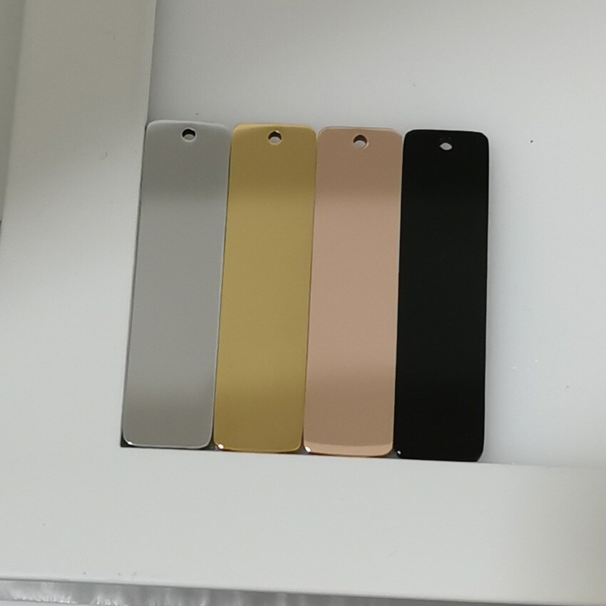 Stainless Steel Custom Rectangle Charms 10*40mm Necklace Keychain Pendant High Polish Mirror Surface Charm