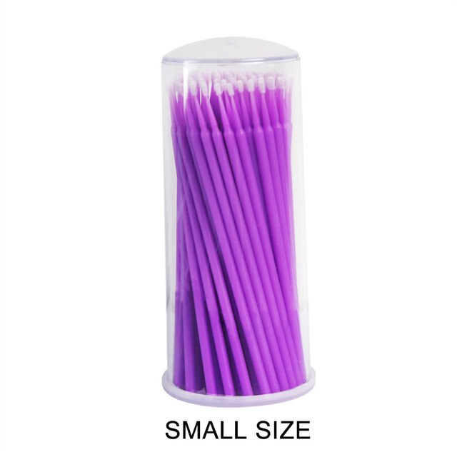 100Stck/Pack Einweg machen-hoch Pinsel Individuelle Peitsche Entfernen Werkzeuge Tupfer Mikro Pinsel Wimpern Verlängerung Werkzeuge Microbrushes: dunkel Violett S