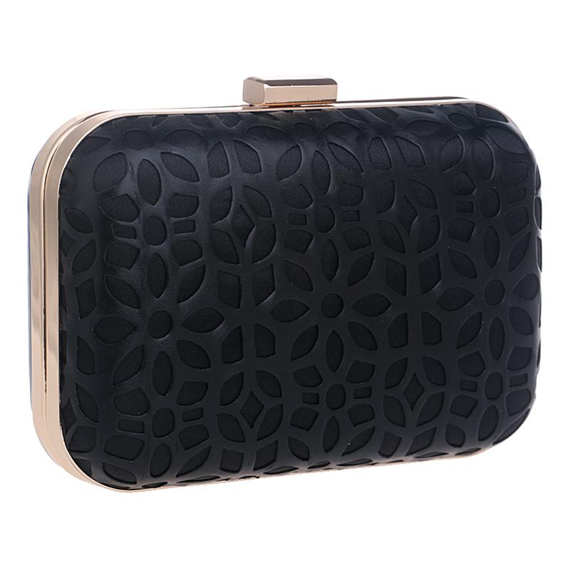 SEKUSA Aushöhlen Stil Pu Abend Taschen Mit Kette Schulter Tag Kupplungen Abend Taschen Schwarz/Gold Geldbörse Brieftaschen