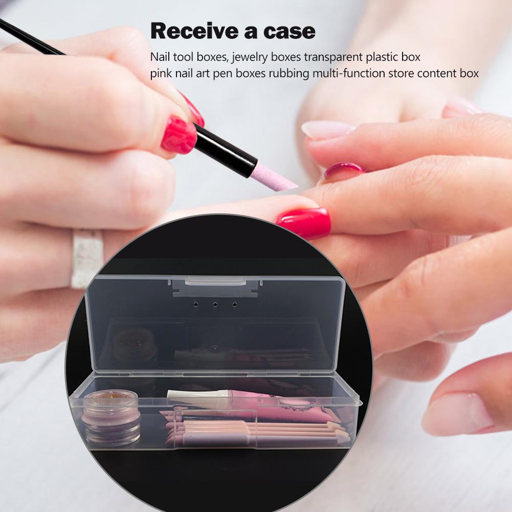 Rectangle Nail Jewelry Storage Box Excellent PVC Plastics Prolonged Durable Transparent Manicure Container Nail Art Tools