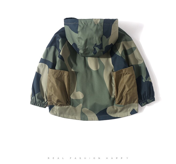 Infantile Bébé Garçons Veste D'hiver Imprimé Camouflage Fermeture Éclair Manches Longues À Capuchon Vêtements Tenues