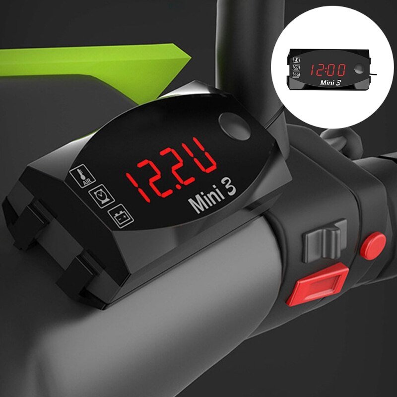 3 In 1 Digital Time Voltage Temperature Clock LED Backlight Digital Display 1pcs: Red