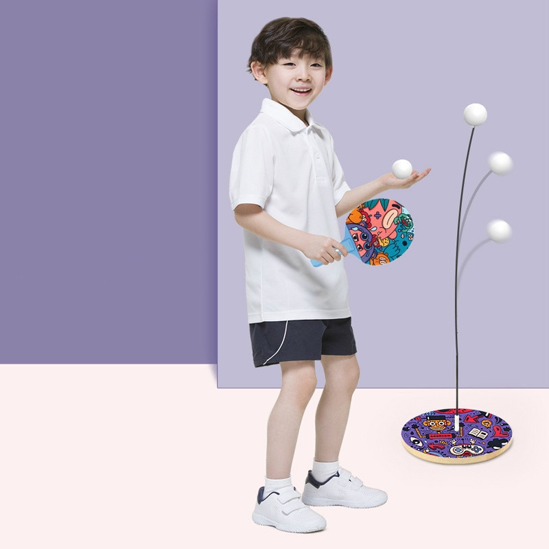 Bordtennis bat racket lang kort håndtag ping pong padle ketcher sæt med taske kit legetøj uafhængige puslespil børn