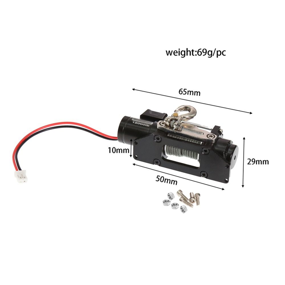 Gesimuleerde Metalen Elektrische Lier voor 1/10 RC Crawler Auto SCX10 Traxxas TRX4 Defender RC4WD D90 D110 TRX6 Verbeterde Onderdelen