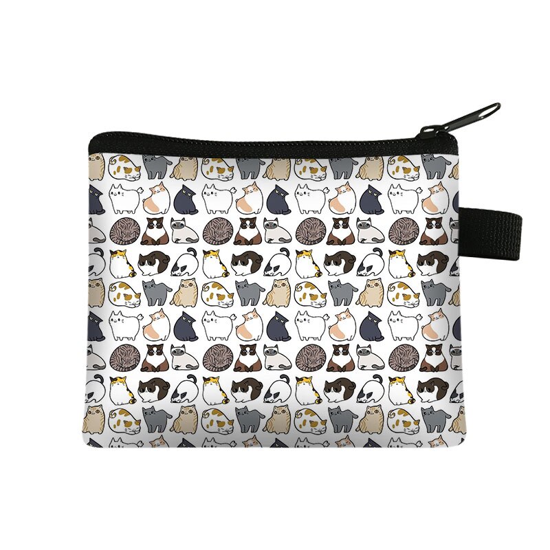Simpatico gattino gatti/cuccioli stampa portamonete per adolescenti borse da scuola per bambini bambini donne per viaggio borsa portamonete d&#39;argento portatile: lqbxchongwu05