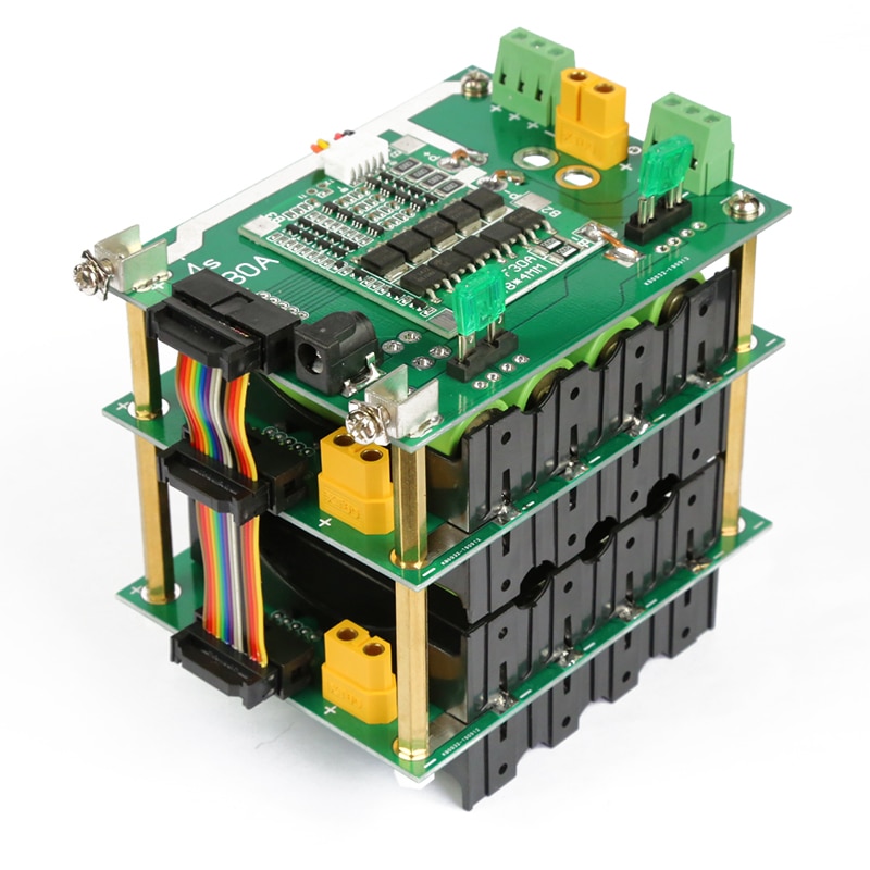 16V 18650 Battery Holder diy Power Bank 4S BMS Battery Balancer 30A 90A 16V Battery Box for diy Kit Ebike Electric Car Batteries