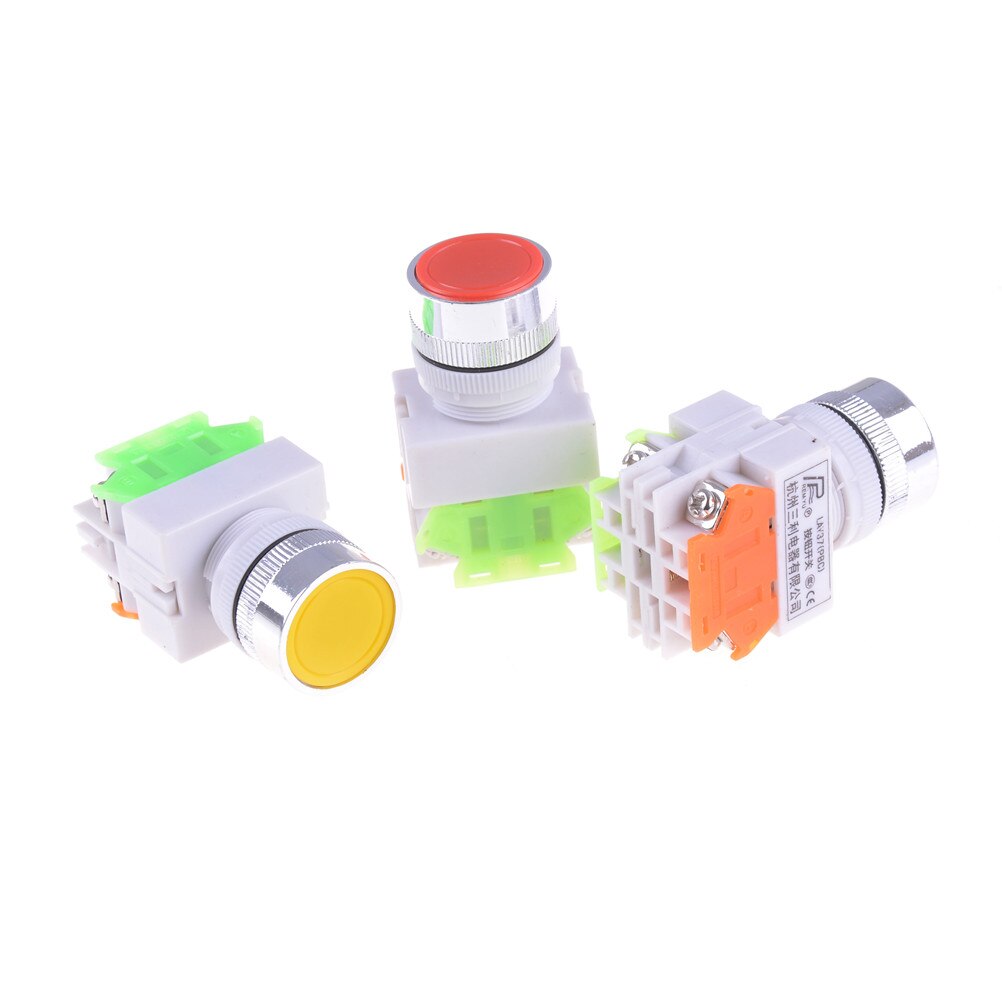 660V 10A Drukknop Druk Noodstop Schakelaar 1 No 1 Nc 22Mm 3 Kleuren