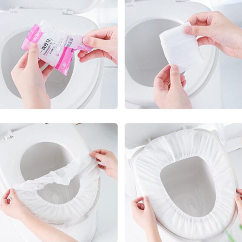 Non-woven toalettmatta engångs-toalettsitsskydd säkerhet vattentät försörjning resor badrumsredskap bärbart bakteriesäkert överdrag