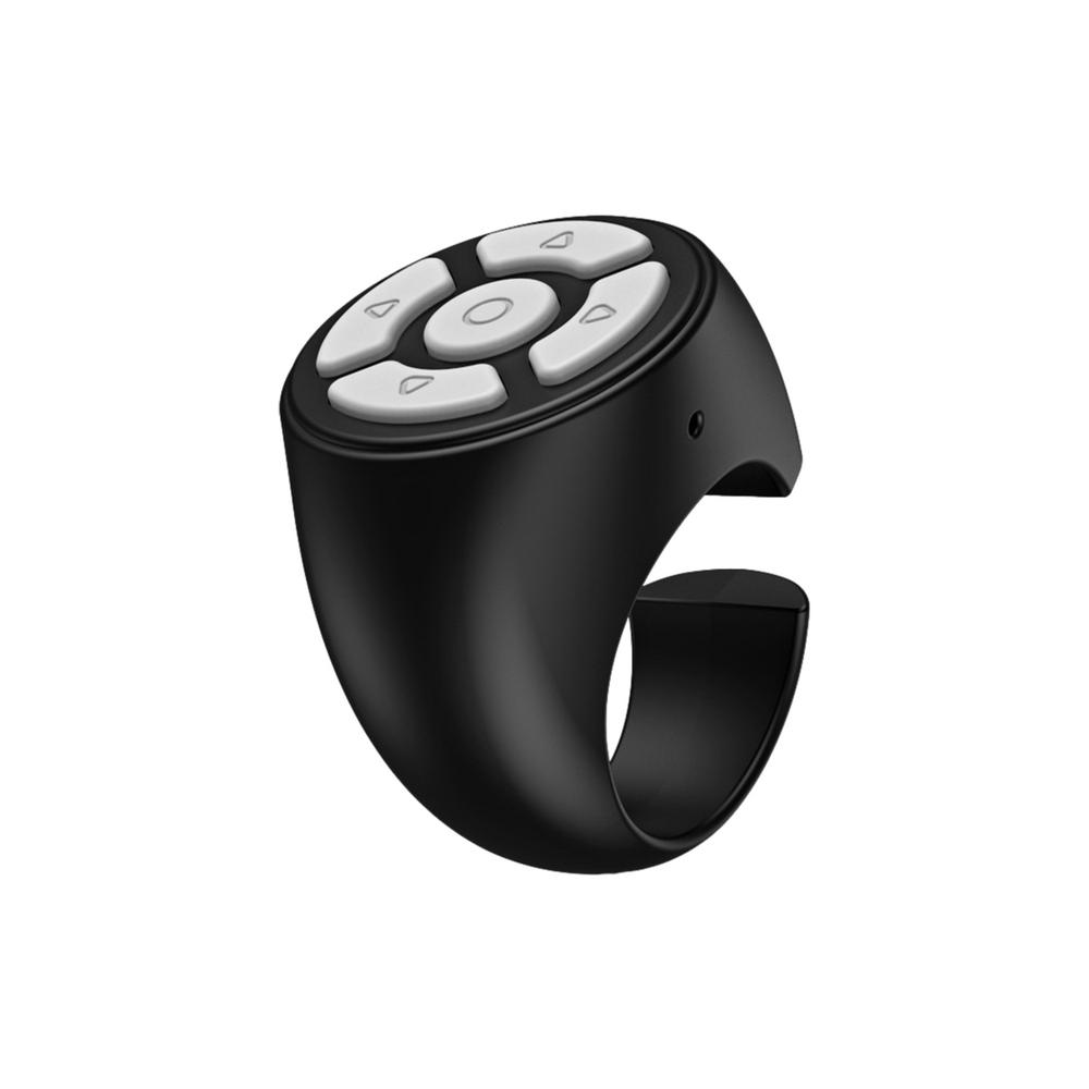 Finger Remote Control Scrolling Ring Tiktoks Remote Mobile Phone Video Remote Control Selfie Stick Camera Bluetoothcompatible: black