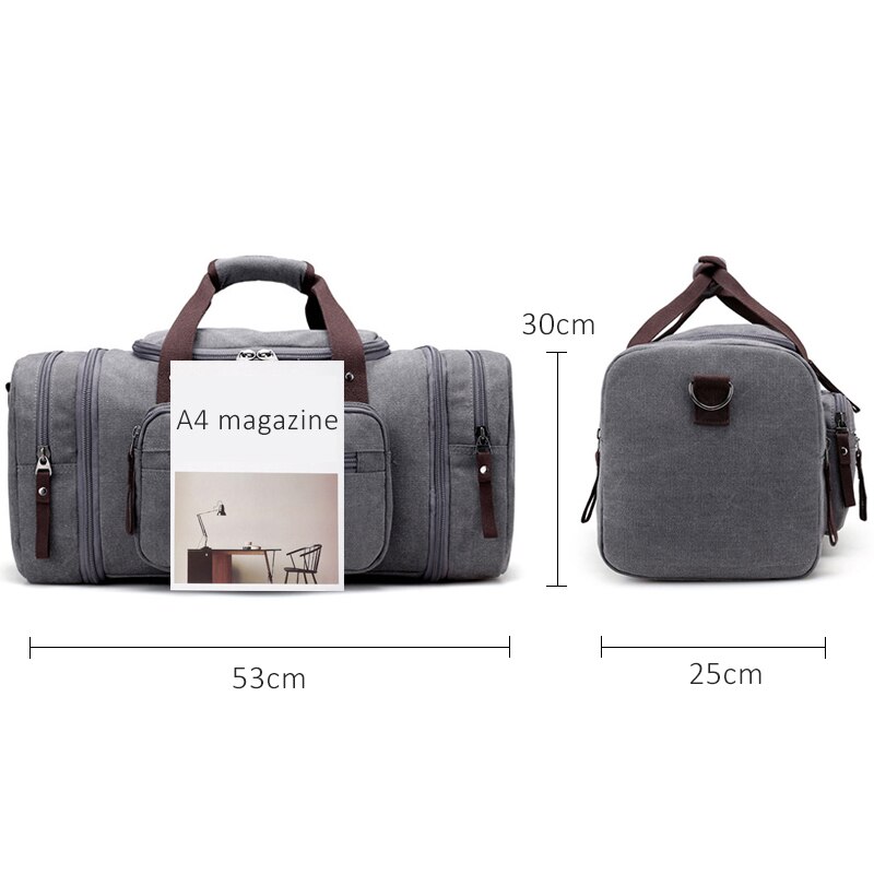 Mannen Canvas Reistassen Bagage Tassen Grote Capaciteit Duffel Reizen Handtas Voor Mannen Casual Weekend Schoudertas