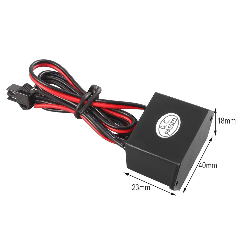 Black 12V DC to AC Inverter for EL Lamp Wire Electroluminescent 5M Meters