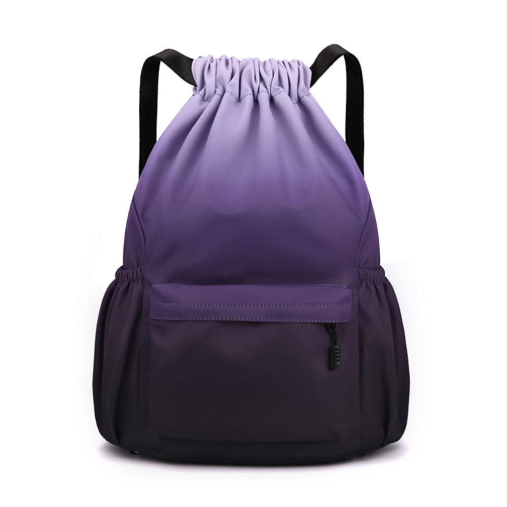 Drawstring Backpack Water Resistant Sports Gym Bag Drawstring Bags Swim Backpack for Men Women: 16 inches / black