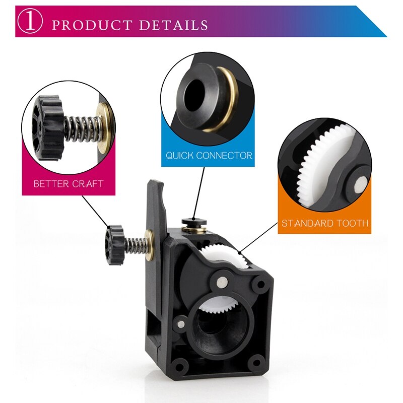 Dual Drive Extruder Upgrade Bowden Extruder 1.75mm for 3D Printer CR10