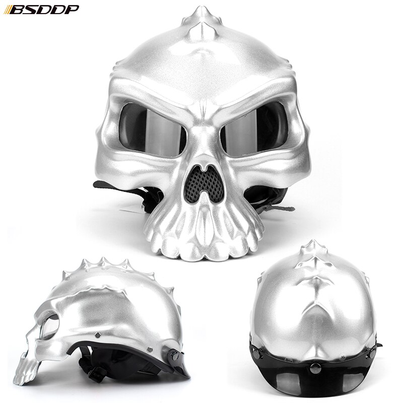 Motorcycle Helmet Retro Casque Half Face Helmet Summer Breathable Men Skull Capacete Casco Capacetes De Motociclista For Harley