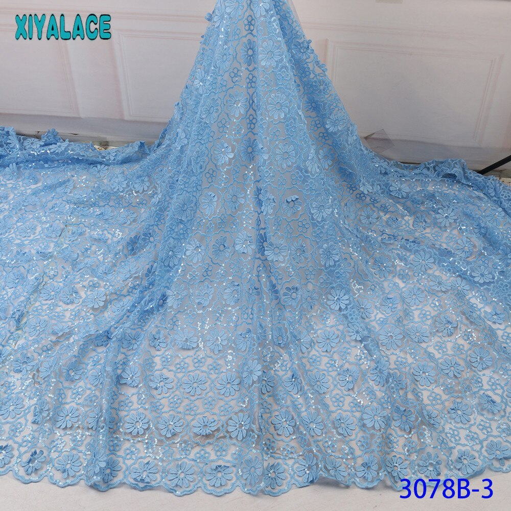 Franse Mesh Kant Stof Afrikaanse Kant Stof Nigeriaanse Veters Stoffen met Pailletten voor Jurken KS3078B