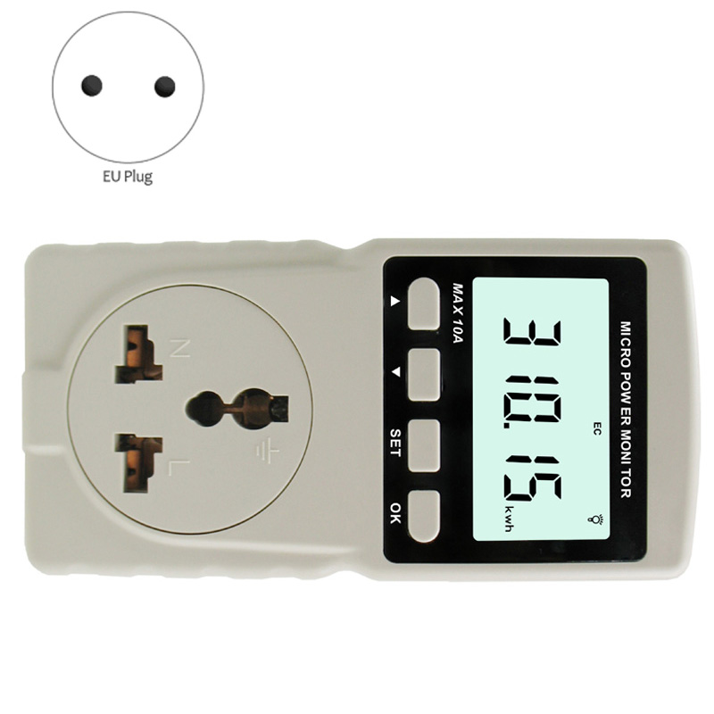 Digital effektmåler  gm86 energimåler strømmonitor måle stikkontakt (eu-stik)