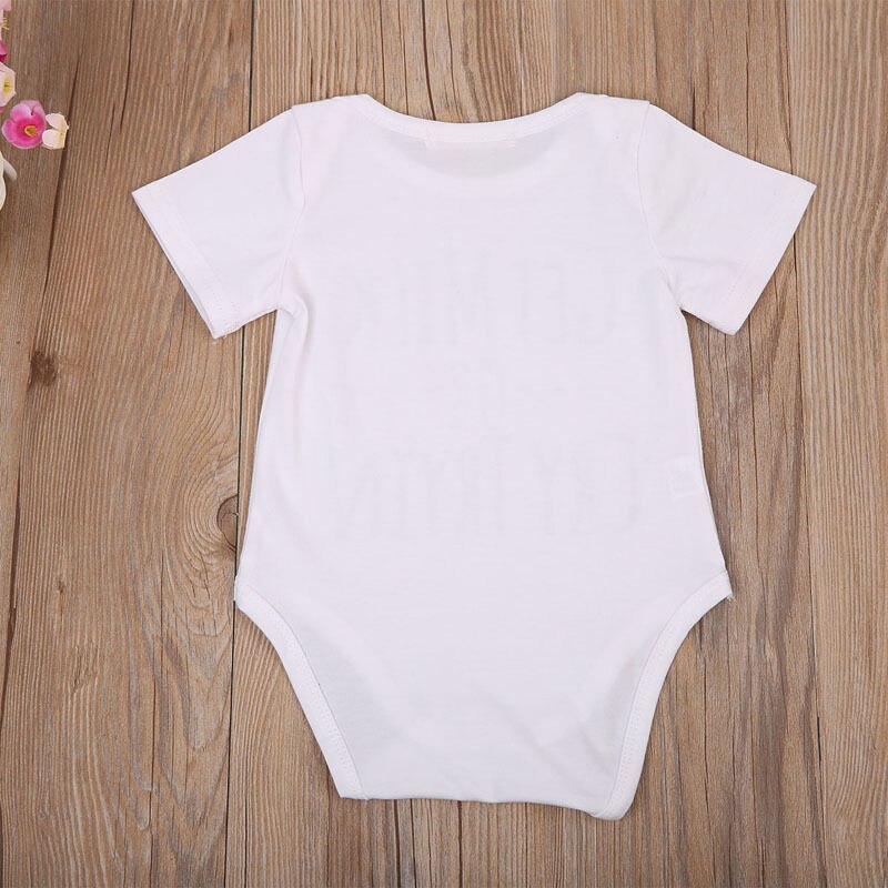 Pudcoco Pasgeboren Baby Jongen Meisje Bodysuit Kids Grappige Woorden Korte Mouw Vest Jumpsuit Zomer Kleding Outfits Nachtkleding 0-18M