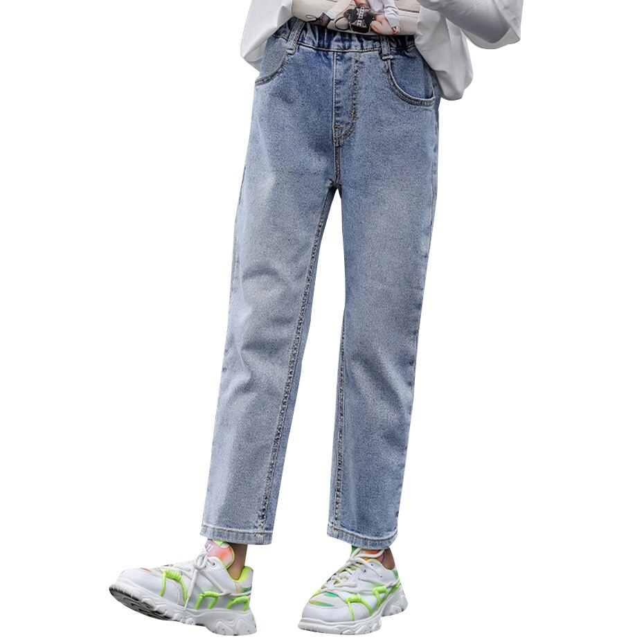 Jeans Girl Spring Autumn Straight Girl Jeans Kids Solid Color Kid Jeans Casual Style Clothes For Girls